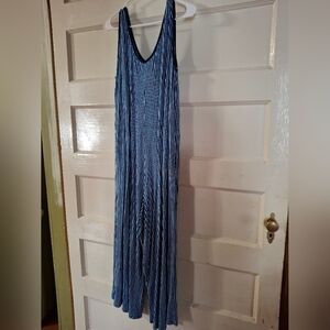 LuLaRoe Blue and White Striped Maxi Dress